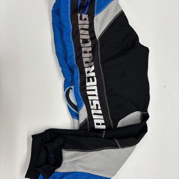 Answer Racing Syncron MX Dirt Bike Pants Sz 30 Black Blue White Adjustable - Picture 10 of 14